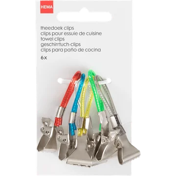 HEMA Theedoek Clips 6 Stuks
