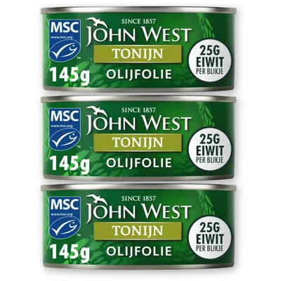 John West Tonijnstukken in olijfolie 3-pack