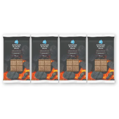 AH aanmaakblokjes bruin 4-pack