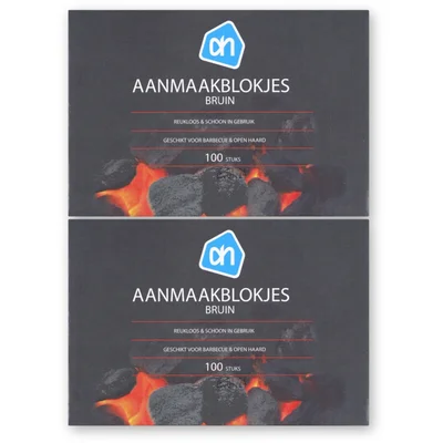 AH aanmaakblokjes bruin 2-pack