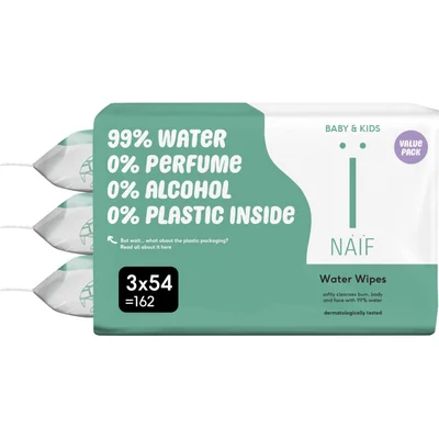 Naïf Baby & kids waterdoekjes 3-pack (162 st)