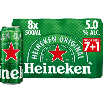 Heineken Premium Pilsener Bier Blik 7+1 x 500ml (8 st)