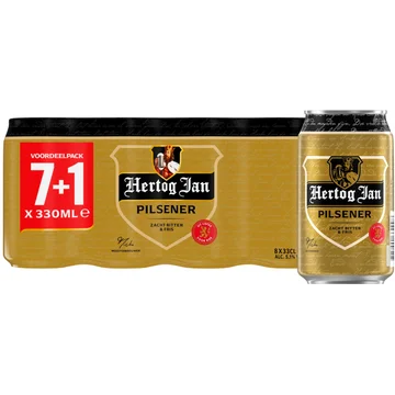 Hertog Jan Natuurzuiver Bier Blikken 7 + 1 Voordeelpack 8 x 33 cl