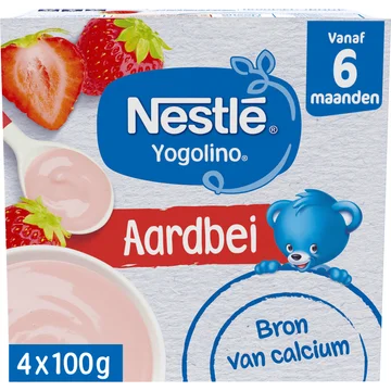 Nestlé Yogolino® Aardbei 6+ maanden baby toetje 4 x 100 g
