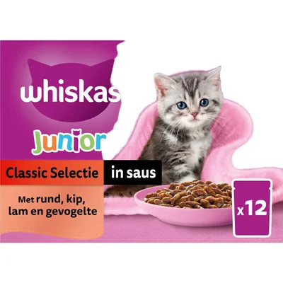 Whiskas Junior classic selectie in saus