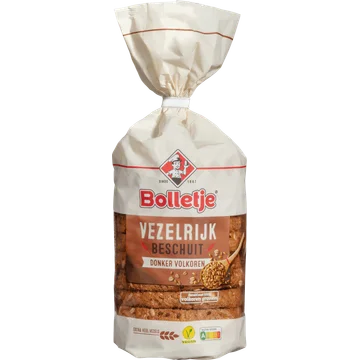 Bolletje Vezelrijk Beschuit Donker Volkoren 10 Stuks