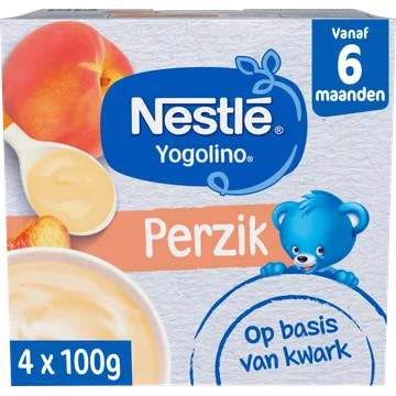 Nestlé Yogolino® Perzik 6+ maanden baby toetje 4 x 100 g