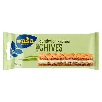 Wasa Sandwich Cheese & Chives 3 x 37 g (6 st)