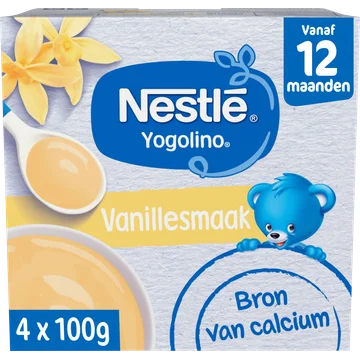 Nestlé Yogolino® Vanillesmaak 12+ maanden baby toetje 4 x 100 g