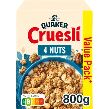 Quaker Cruesli 4 Noten Ontbijtgranen Voordeelverpakking 800 g