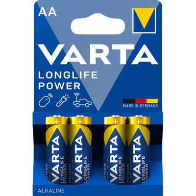 Varta Longlife power 9V alkaline batterijen (4 st)