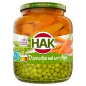 Hak Doperwtjes met worteltjes extra fijn (680 g)