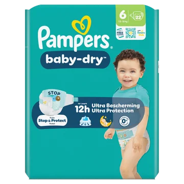Pampers Baby-Dry Maat 6, 22 Luiers