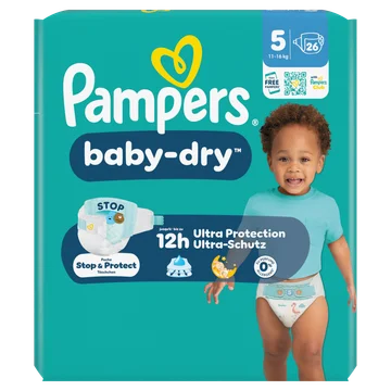 Pampers Baby-Dry Maat 5, 26 Luiers