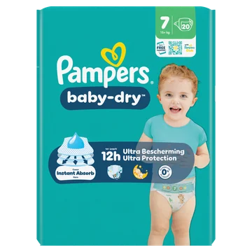 Pampers Baby-Dry Maat 7, 20 Luiers
