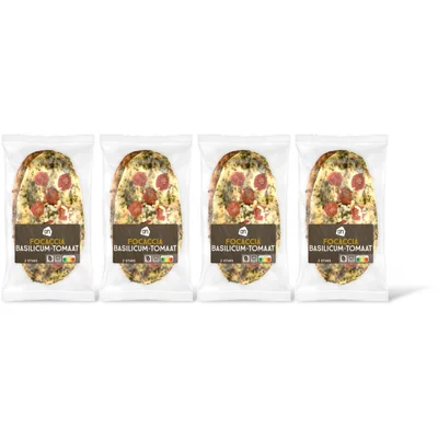 AH Focaccia basilicum tomaat 4-pack