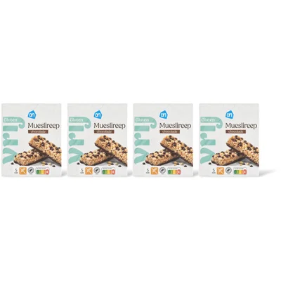 AH Glutenvrij Mueslireep chocolade 4-pack