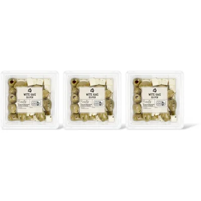 AH Witte kaas olijven 3-pack