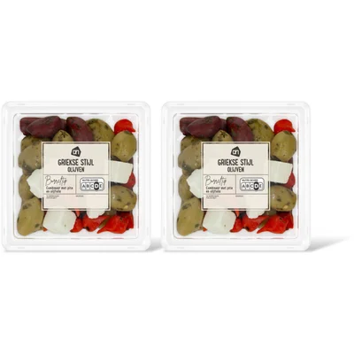 AH Griekse stijl olijven 2-pack