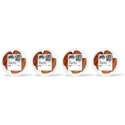 Streeckgenoten Kip grillworst sambal & kaas 4-pack