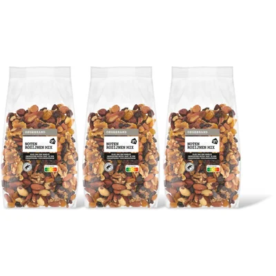 AH Noten rozijnen mix ongebrand 3-pack