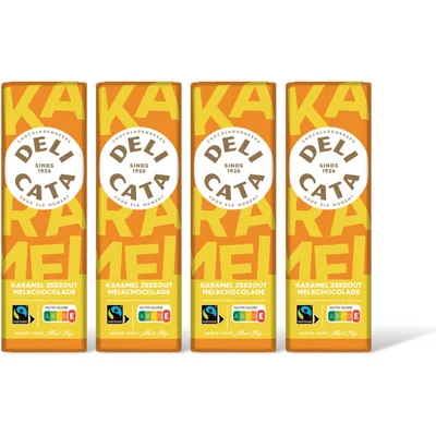 Delicata Reep melkchocolade karamel zeezout 4-pck