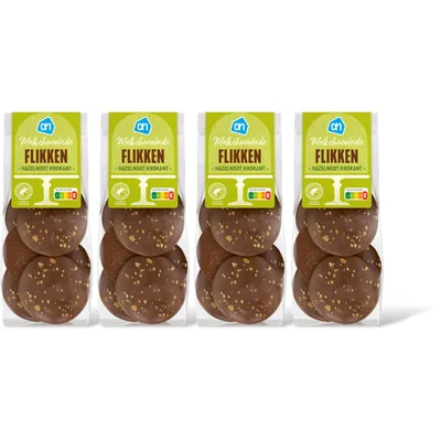 AH Flikken melkchocola hazelnot krokant 4pk