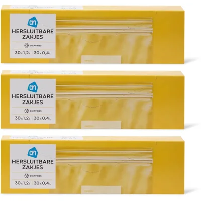 AH Hersluitbare zakjes 0.4L + 1.2L 3-pack