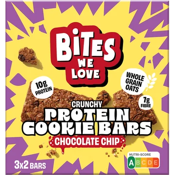 BitesWeLove Crunchy Protein Cookie Bars Chocolate Chip 120g