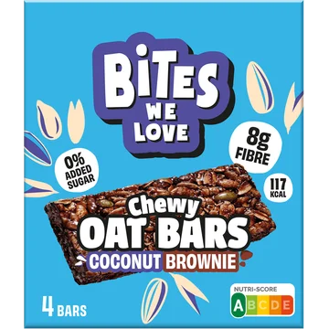 BitesWeLove Chewy Oat Coconut Brownie 4 Stuks
