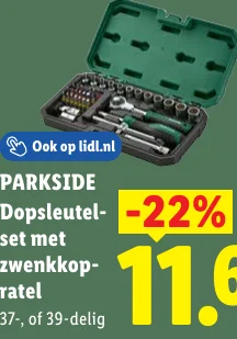 PARKSIDE Dopsleutel-set met zwenkkop-ratel