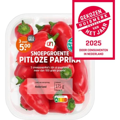 AH Snoepgroente pitloze paprika rood