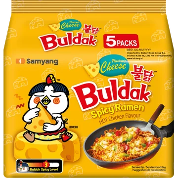 Buldak Noedels Spicy Ramen Cheese Flavour 5 x 140 g