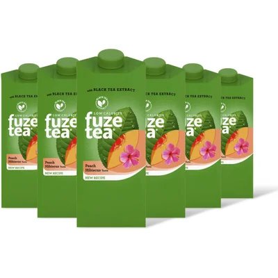 Fuze Tea Black Ice Tea Peach Hibiscus 6-pack