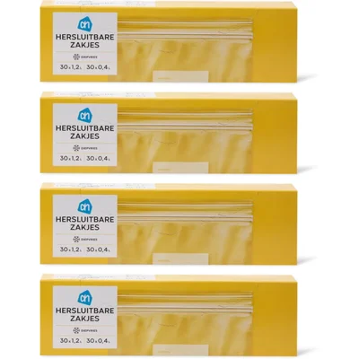 AH Hersluitbare zakjes 0.4L + 1.2L 4-pack