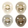 BIBS Colour Fopspeen Rond Latex Maat 2 Ivory/Sand/Vanilla/Dark 4 stuks