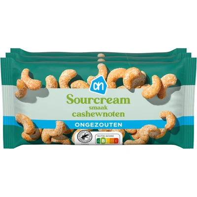 AH Sourcream cashewnoten ongezouten 3-pack