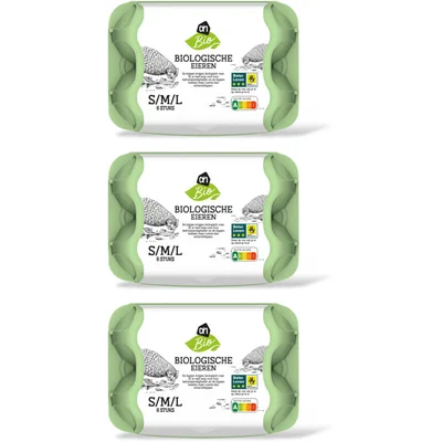 AH Biologisch Eieren S M L 3-pack