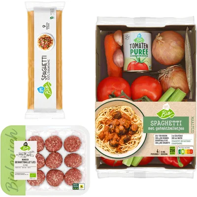 AH Biologisch Spaghetti met Gehaktballetjes Verspakket