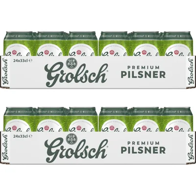 Grolsch Premium pilsner blik tray 2-pack