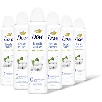 Dove Original 0% deodorant spray 6-pack