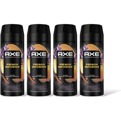 Axe Peach infusion deodorant bodyspray 4pack