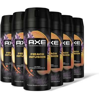 Axe Peach infusion deodorant bodyspray 6pack