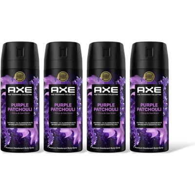 Axe Purple patchouli deo bodyspray 4-pack
