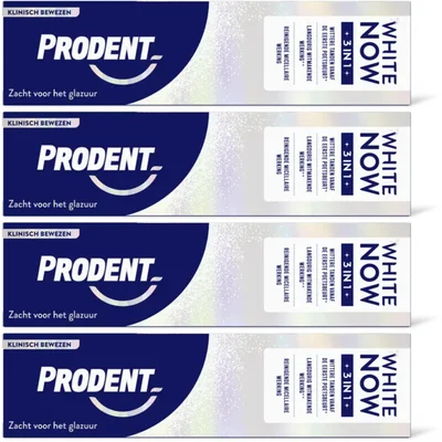Prodent Tandpasta white now 3-in-1 4-pack