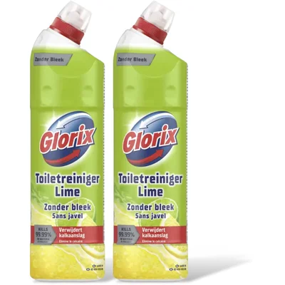 Glorix Toiletreiniger lime zonder bleek 2-pack