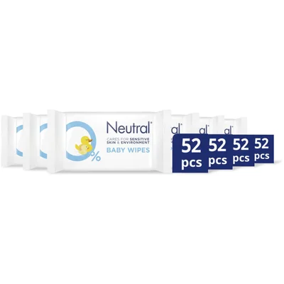 Neutral Baby wipes 0% perfume 6-pack