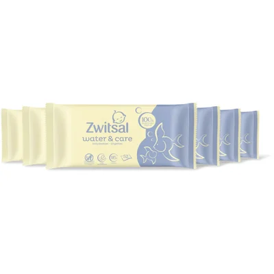 Zwitsal Water & care babydoekjes 6-pack