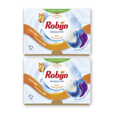 Robijn Stralend wit 3-in-1 wascapsules 2-pack