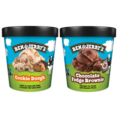 Ben & Jerry's Cookie Dough & Chocolate Fudge Pakket